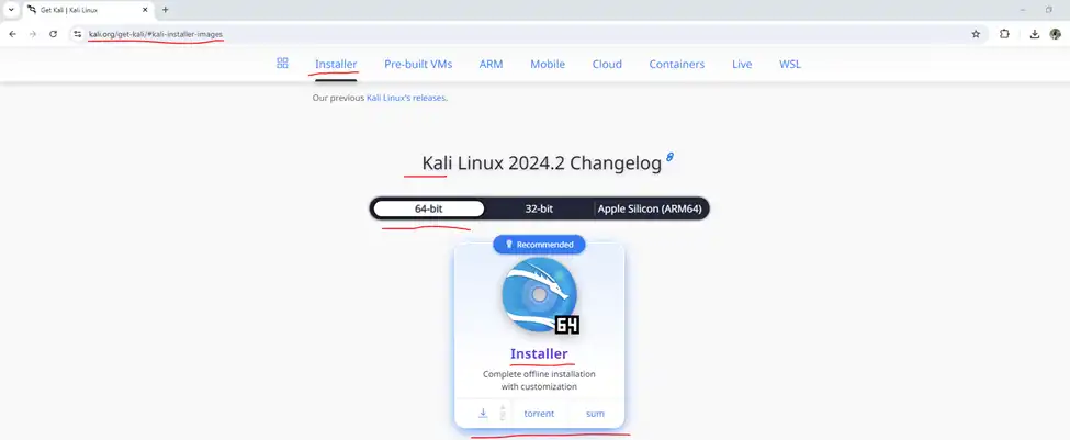 Get the Kali Linux ISO Image.