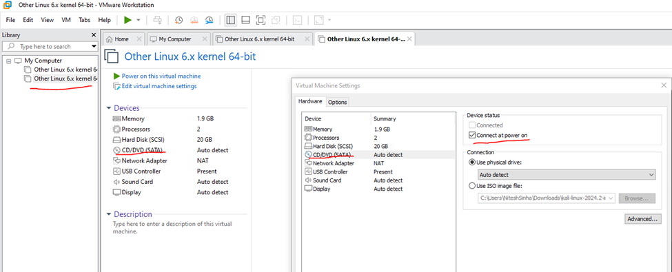 Add a CD/DVD to Virtual Machine in VMWare Workstation