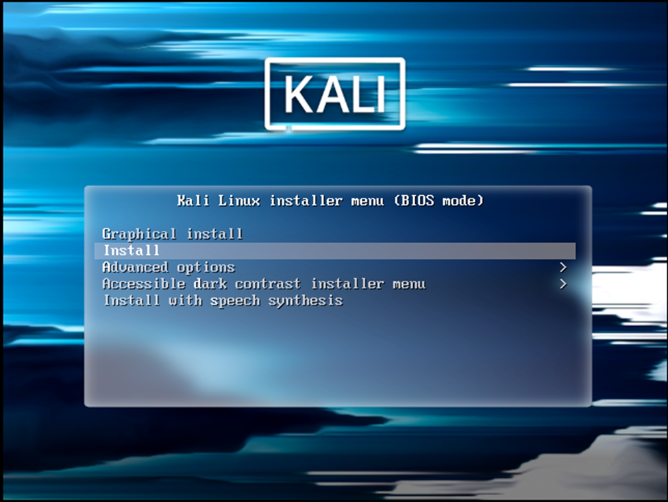 Kali Linux Installation Screen