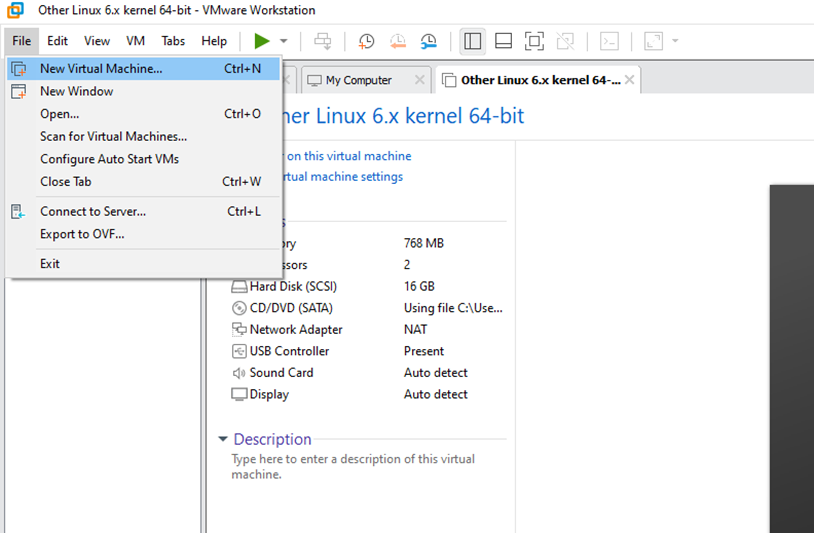 Configure the VMWare WorkStation for Custome OS Install