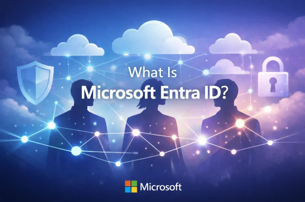 What is Microsoft Entra ID – cloud-based identity and access management concept illustration