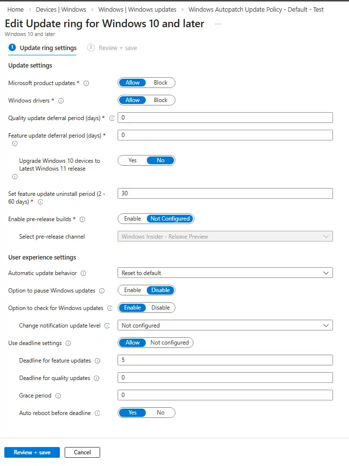 Autopatch setting in Intune that ensures that Microsoft Office or Microsoft Products are getting updated. 